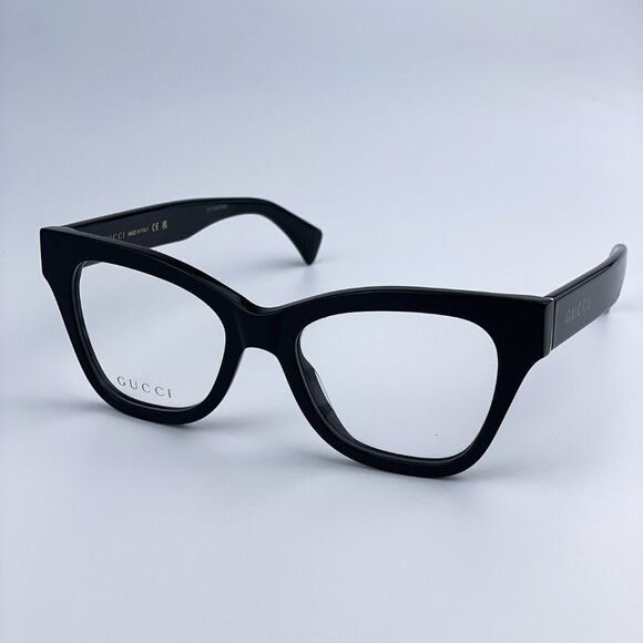 NEW Gucci GG1133O 003 Shiny Black Cat Eye Women LOGO Eyeglasses - Picture 4 of 12